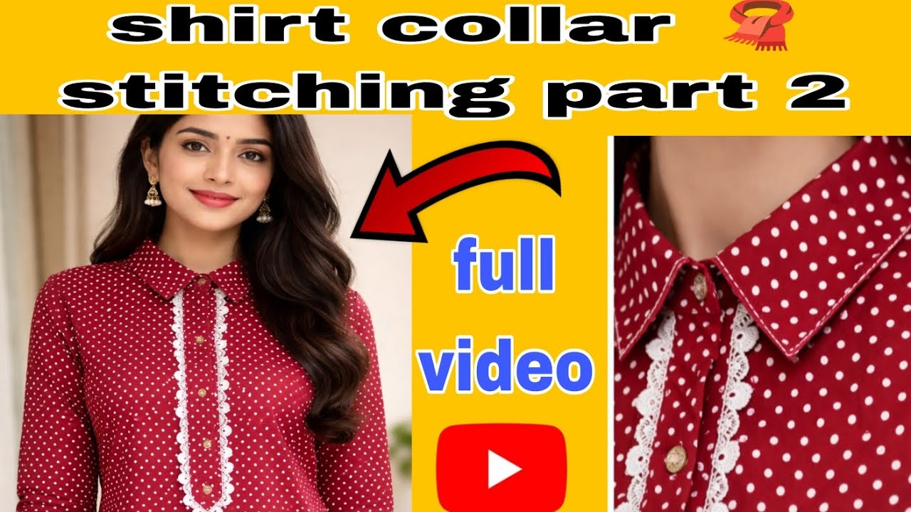 Shirt collar kurti stitching part 2