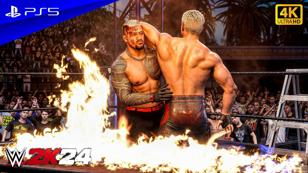 WWE 2K24 - Cody Rhodes vs. Solo Sikoa | Extreme Rules Undisputed WWE Championship | PS5™ [4K60]