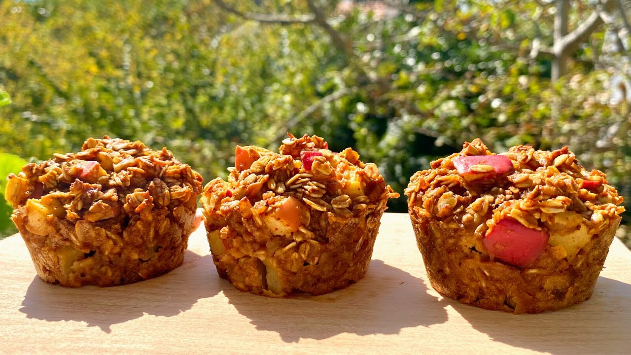 Elmalı Tarçınlı Muffin | Unsuz Yağsız Şekersiz Kek | Cinnamon Apple Oatmeal Muffin Cups