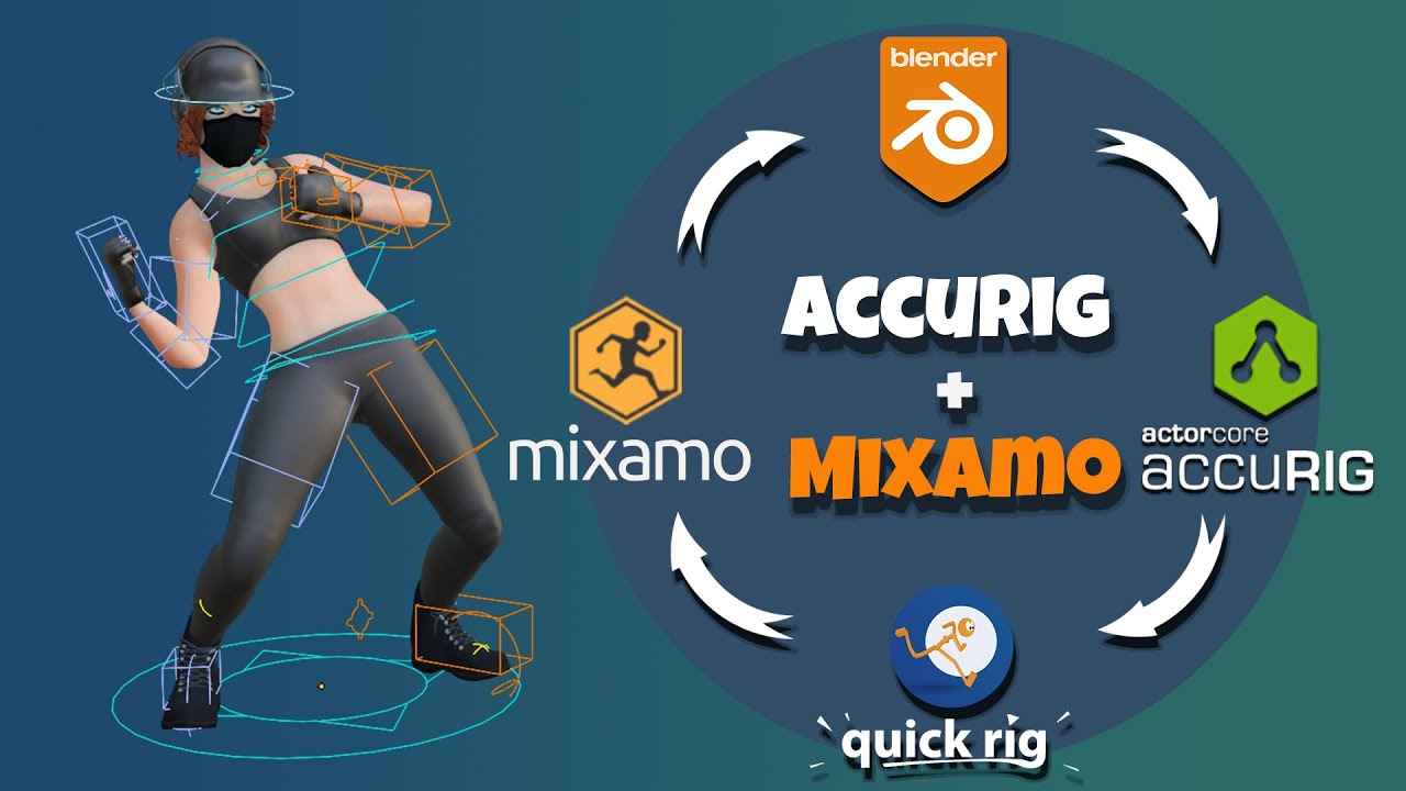 Fast Rigging and Animation: AccuRig, Mixamo & Quick Rig (Blender workflow)