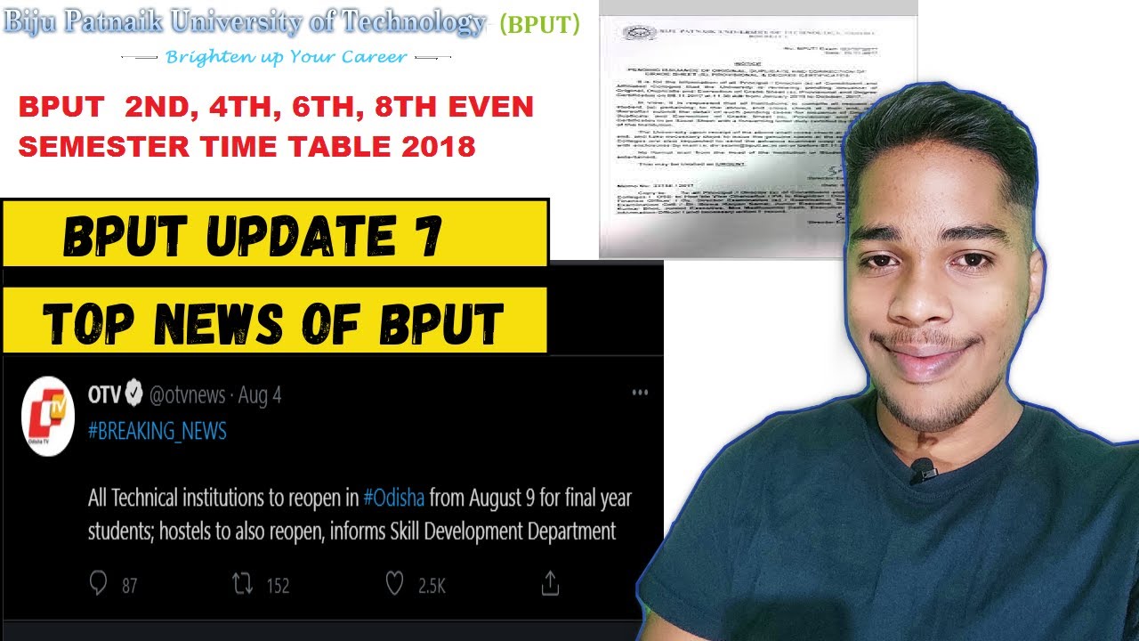 Bput update #7|Will clg reopen on august 16|Even sem exam|Master students update|Pending grade sheet