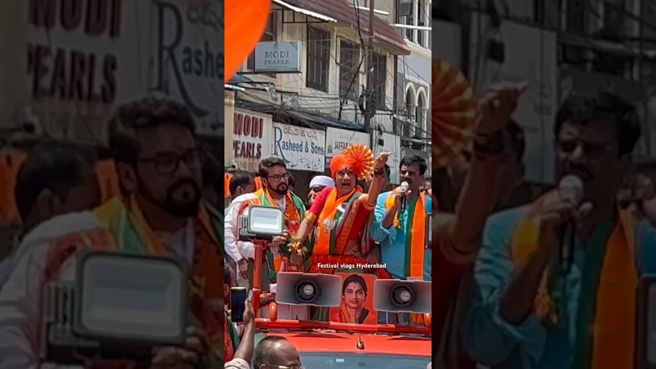 BJP Madhavi Latha Huge Nomination Rally | Hyderabad MP Madhavi Latha Nomination #madhavilatha