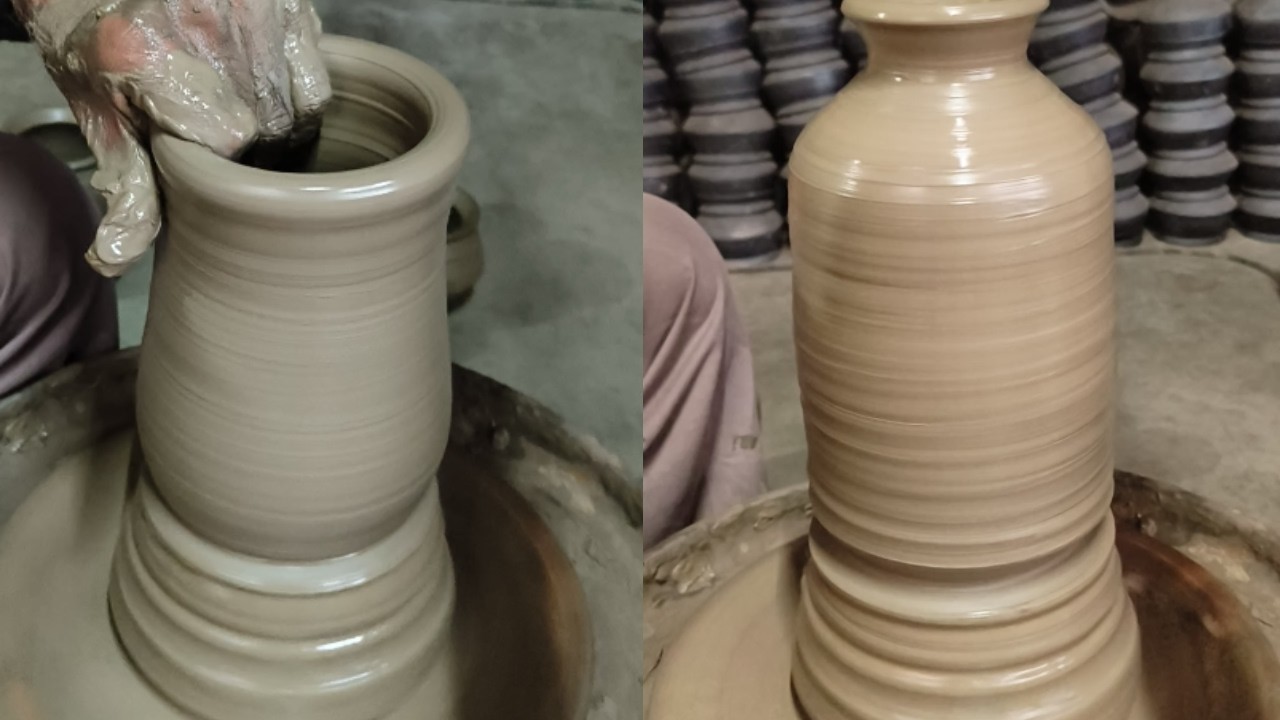 mitti ki water bottle clay pot Making a clay pot our village (mitti ke bartan