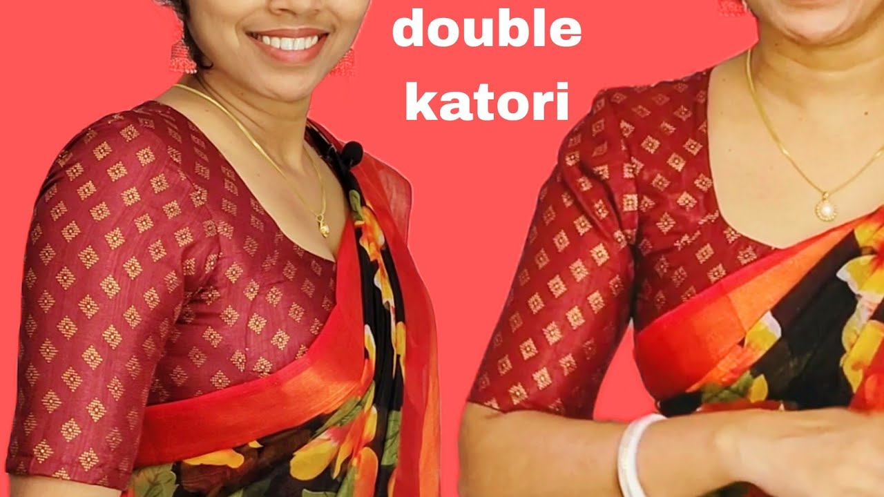 सिर्फ एक काम करो और ब्लाउज का एसा फिटिंग आप भी कर सकते हो 32 size high neck double katori blouse