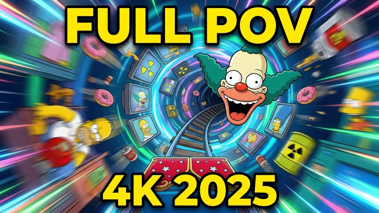 🤯 FULL RIDE CHAOS! The Simpsons Ride POV 4K | Universal Studios Hollywood 2025