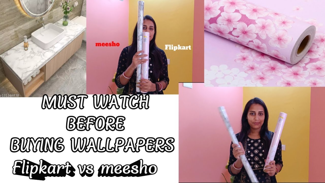 Flipkart vs meesho Online Wallpaper Honest Review and Demo, Length Glue Size Evrything in Detail ...