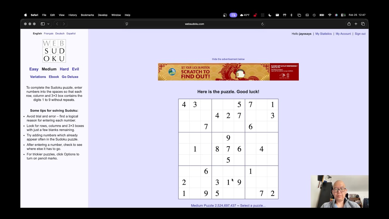 Daily Sudoku Challenge 2026-02-25