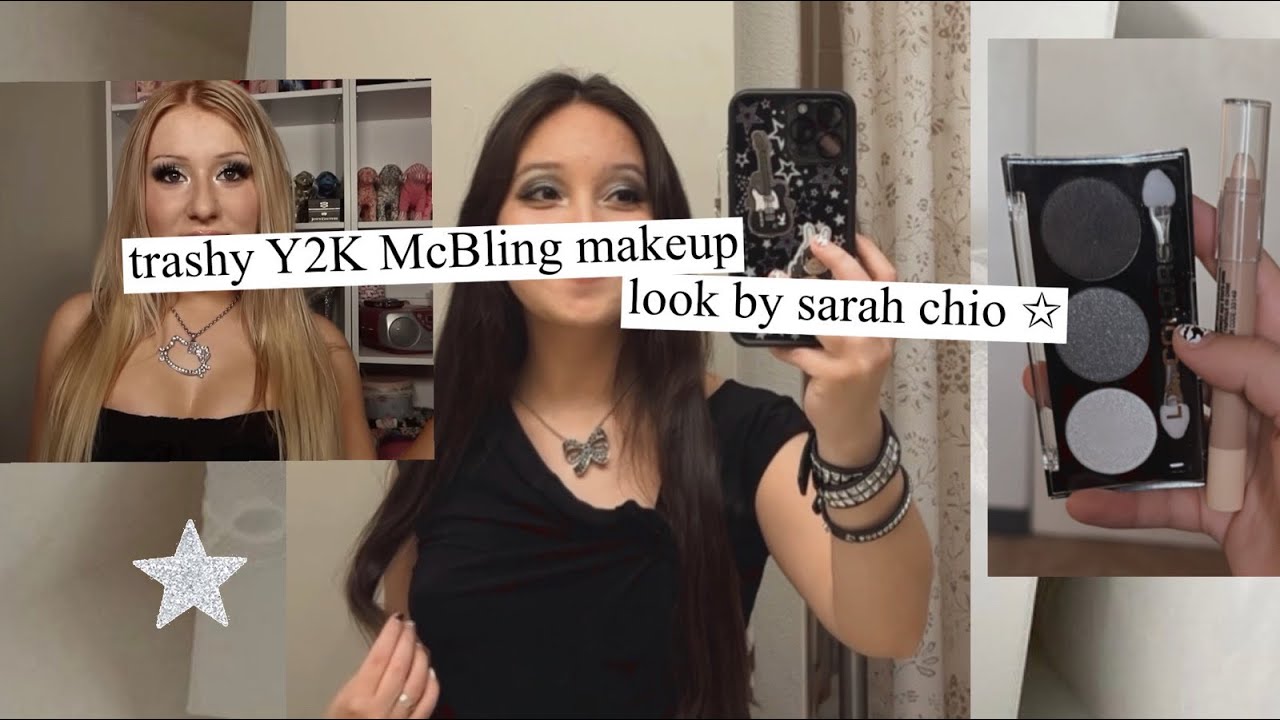 following Sarah chio's 2000s mcbling y2k trashy makeup tutorial ☆