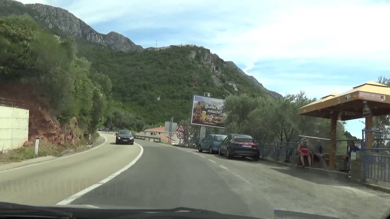 Voznja pored mora magistralom od budve do bara - crnogorska obala