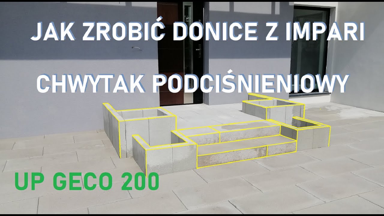 Jak zrobić donice na wejściu z impari. Stawiamy stopnice i płyty z Libet. Chwytak GECO200 #brukarz