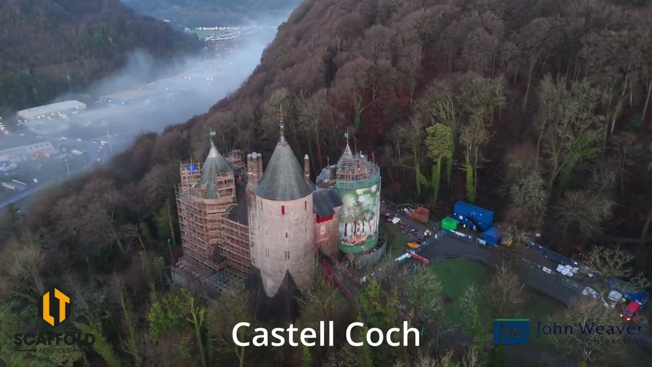 LT Scaffolding Ltd | Hardship Scaffolding at Castell Coch (Drone Footage)