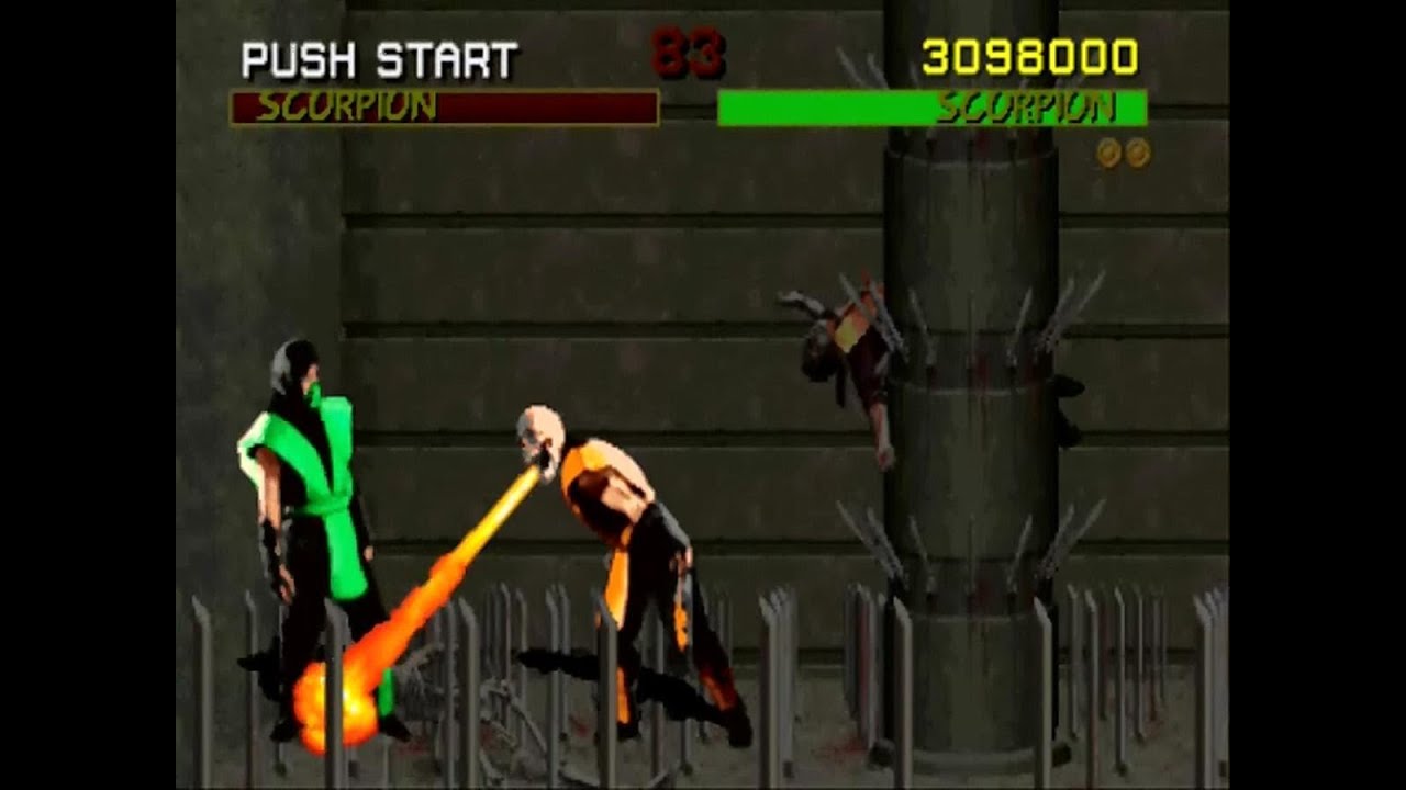Mortal Kombat аркадный бой с секретным боссом Рептилия