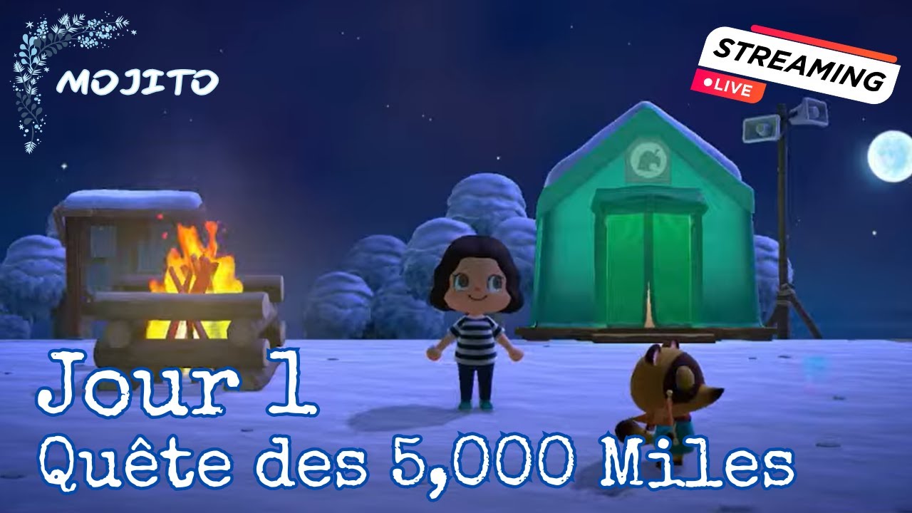 JOUR 1 sur MOJITO | Quête des 5.000 Miles🌴 - Animal Crossing New Horizons [LIVE]