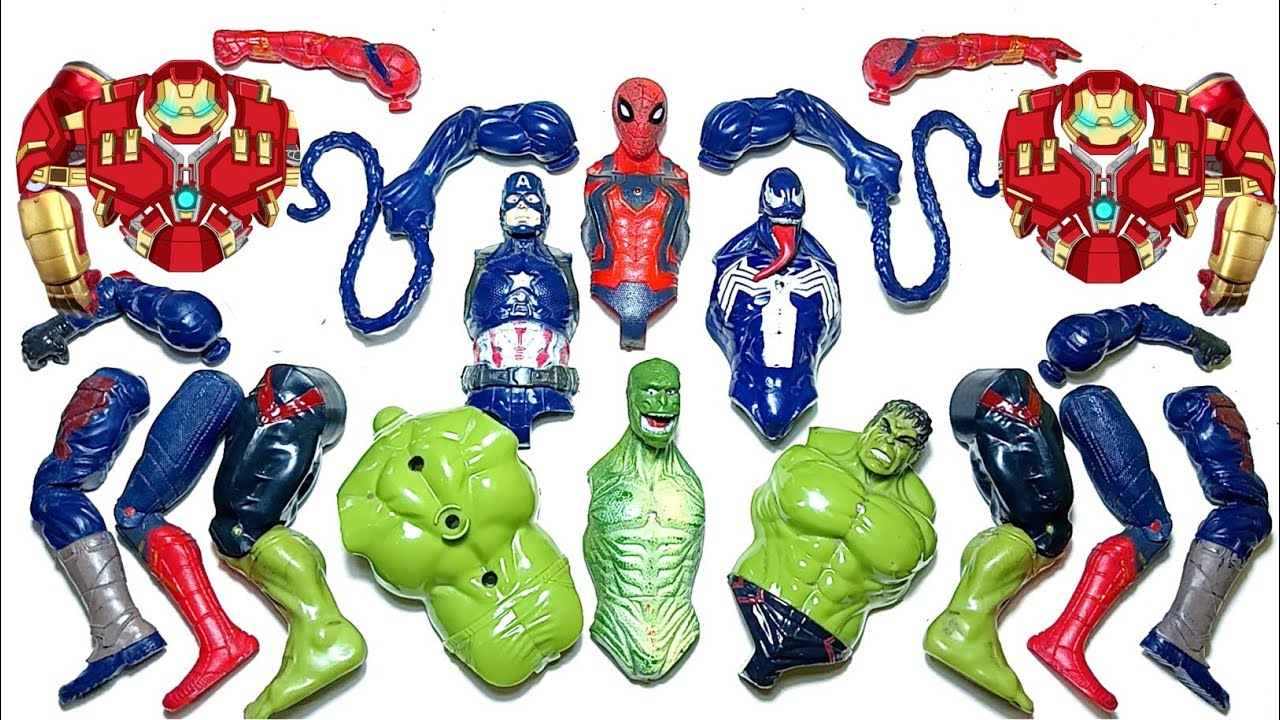 Avengers Superheroes Action Figures, Spider-Man, Venom, Captain America, Hulk, Lizard