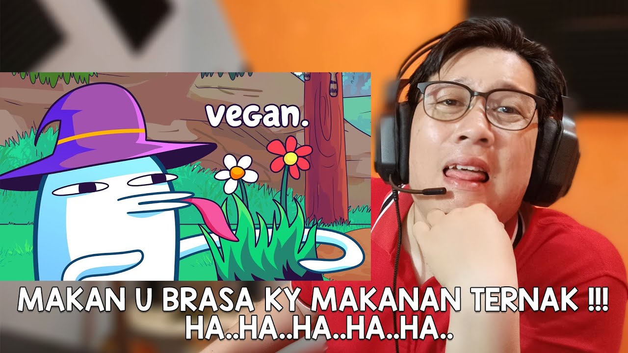 Reaction - Topi Sihir Animation - Nyoba Jadi Vegan