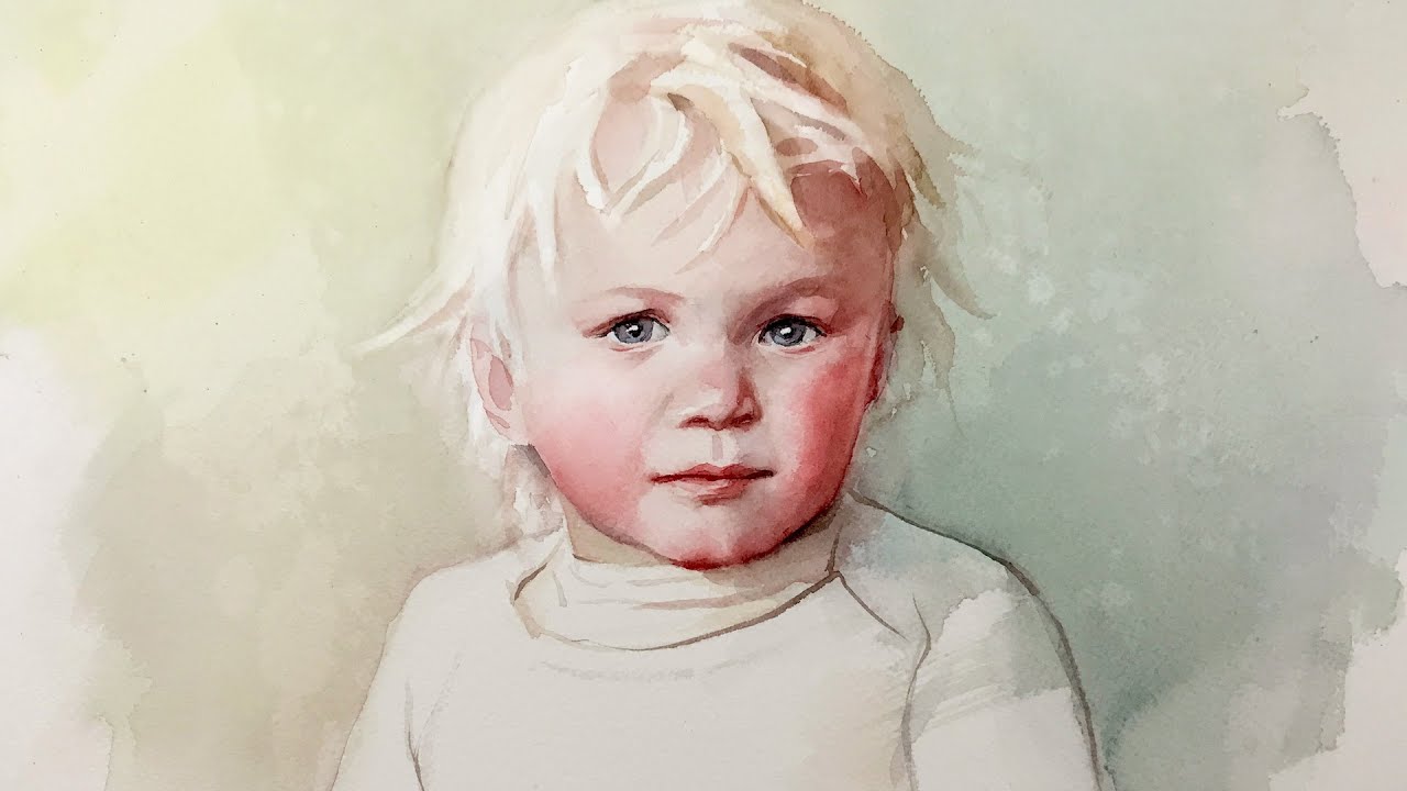 Portrait #120 - Watercolor Painting of a Young Child - Step by Step