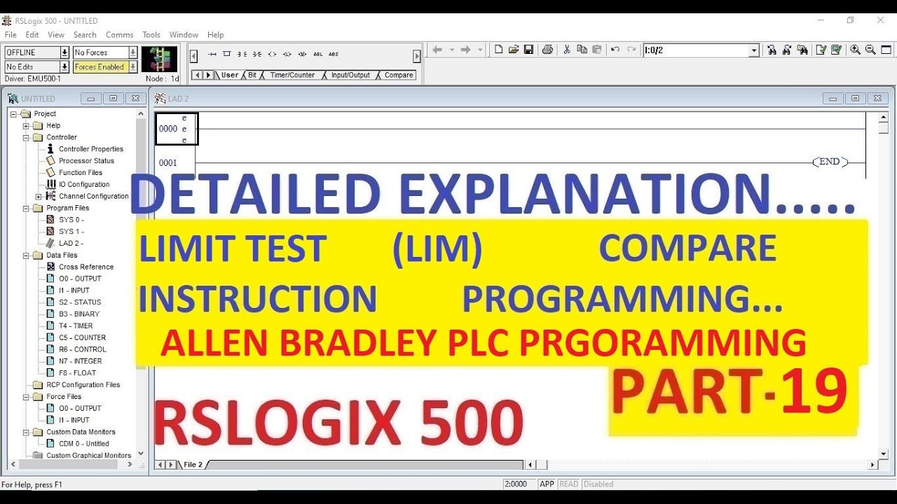 LIMIT TEST  (LIM) COMPARE  in RSLOGIX 500 Software PART-19 #ALLENBRADLEY #PLC