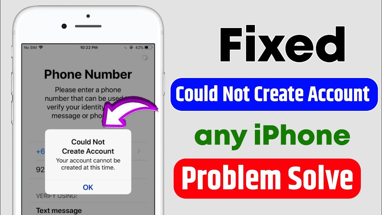 how to fix could not create account on iphone | could not create account your account cannot be