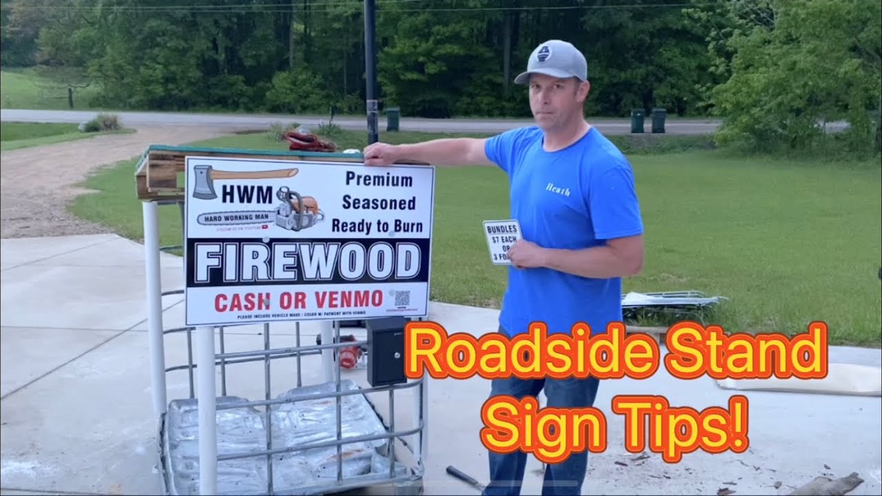 New Roadside Firewood Bundle Stand. Sign Tips! #51