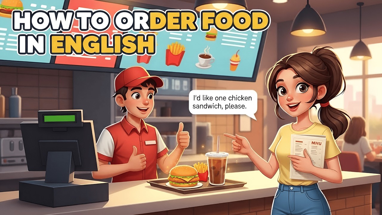 How to Order Food in English at Restaurants 🍽️ | Simple Conversation Practice