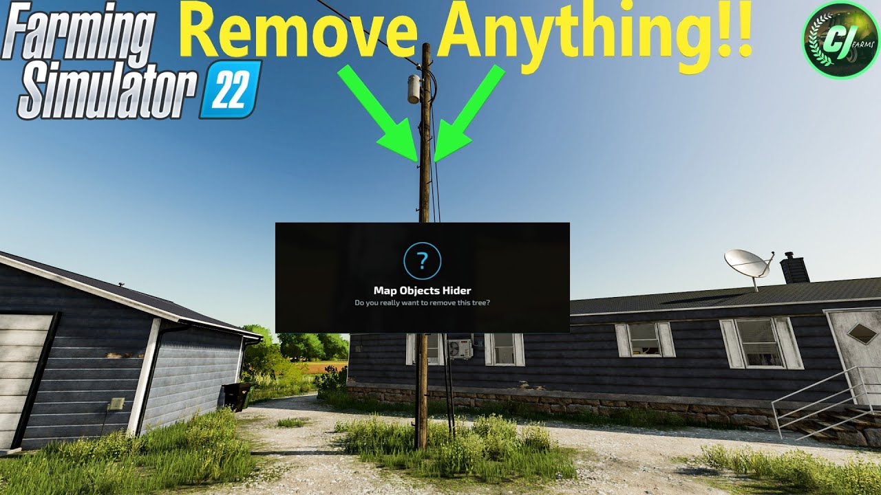 Map Object Hider Mod! | How Its Done! | #tutorial | #fs22 | #cjfarms