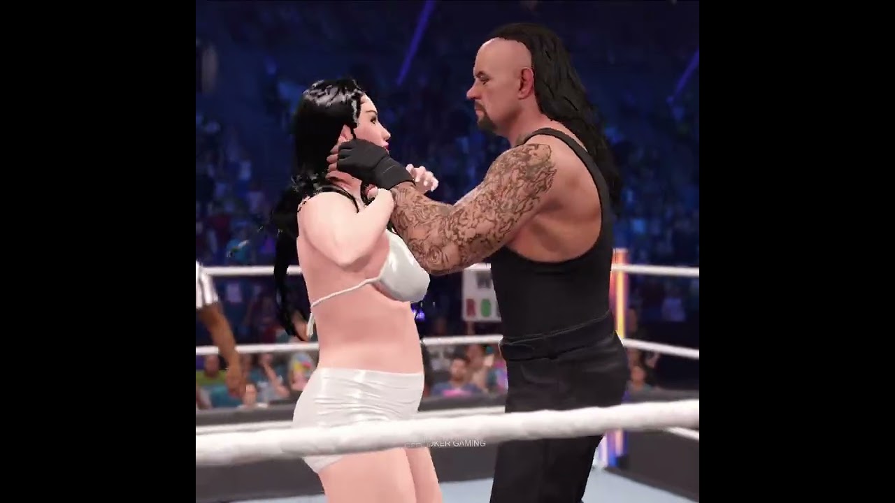 Undertaker Smashed and fighting Kiana James in WWE raw 2k24