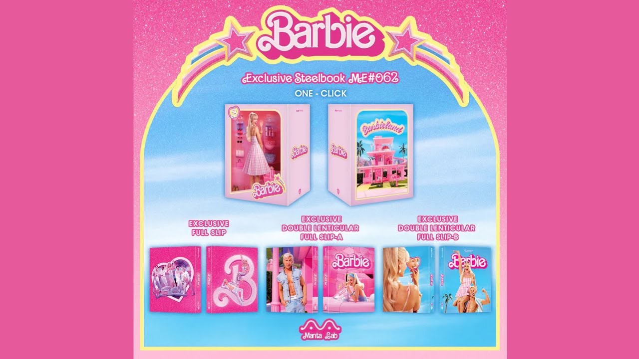 Barbie - Manta Lab Exclusive No. 62 Limited  One-Click Box Set 4K UHD + Blu-ray Steelbook Unboxing