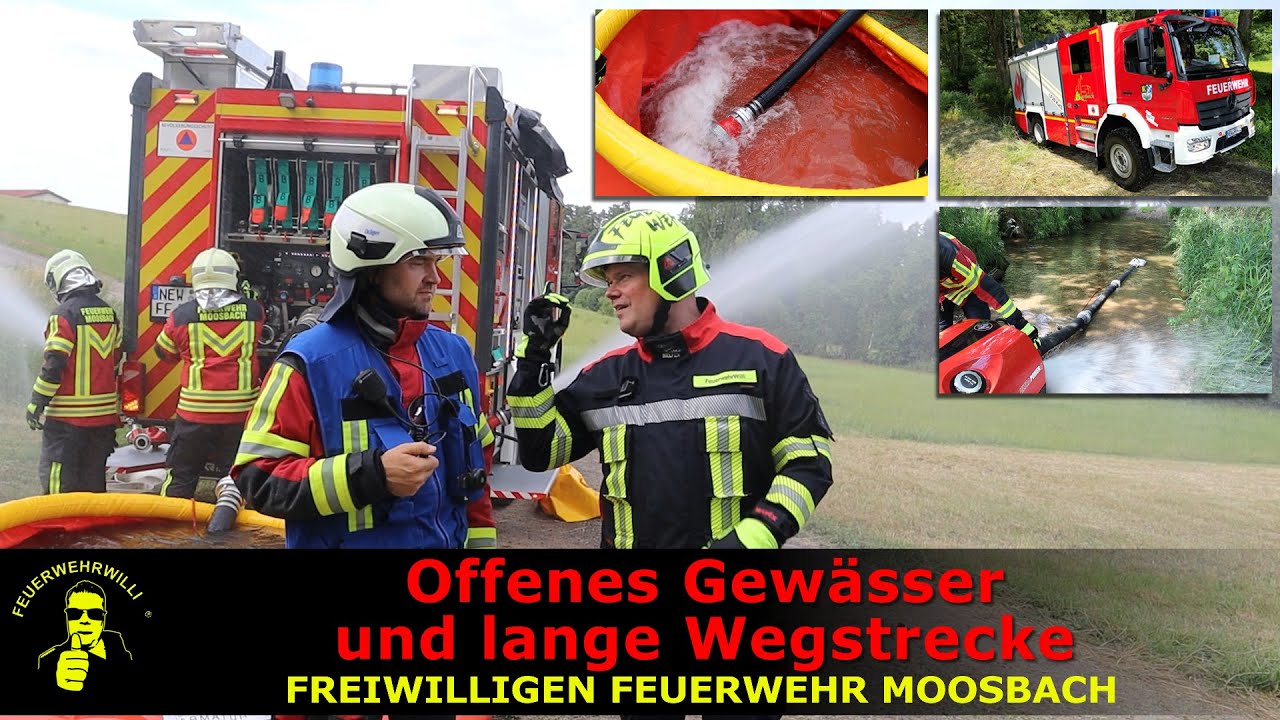 Brand bei der FF Moosbach - Flachsauger, lange Wegstrecke und Faltbehälter-Einsatz