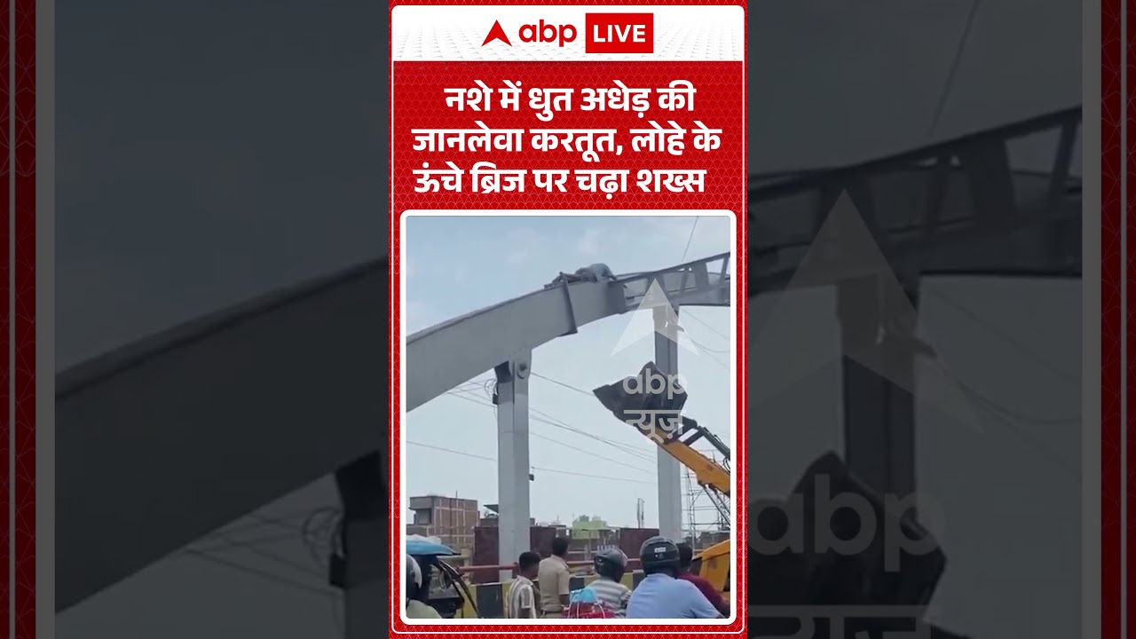 Viral Shorts : नशे में धुत अधेड़ की जानलेवा करतूत, लोहे के ऊंचे ब्रिज पर चढ़ा शख्स #viralreels