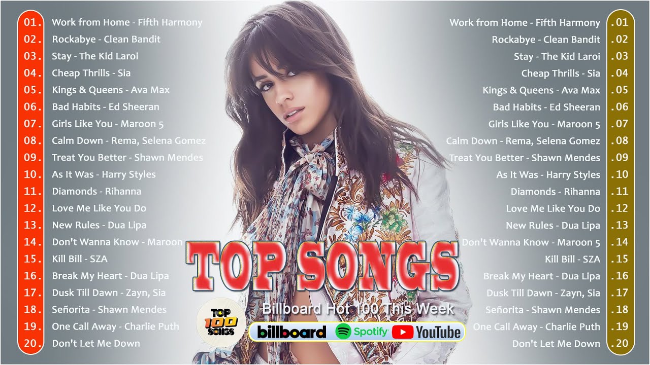 Top Hits 2023 - Billboard Hot 50 - Ed Sheeran, Selena Gomez, Dua Lipa, Maroon 5, Miley Cyrus