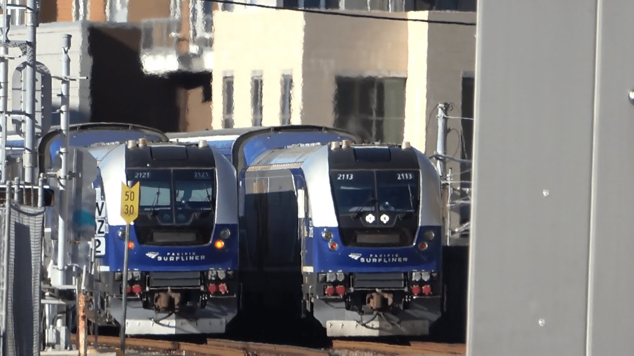 Amtrak Pacific Surfliner, Coaster, tons of Meets, Downtown San Diego CA