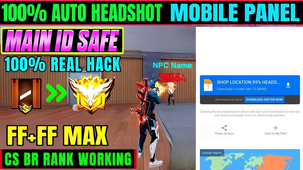 Drag Headshot + Npc Name File OB52 Update Config File Free Fire Headshot Config File OB52 Update