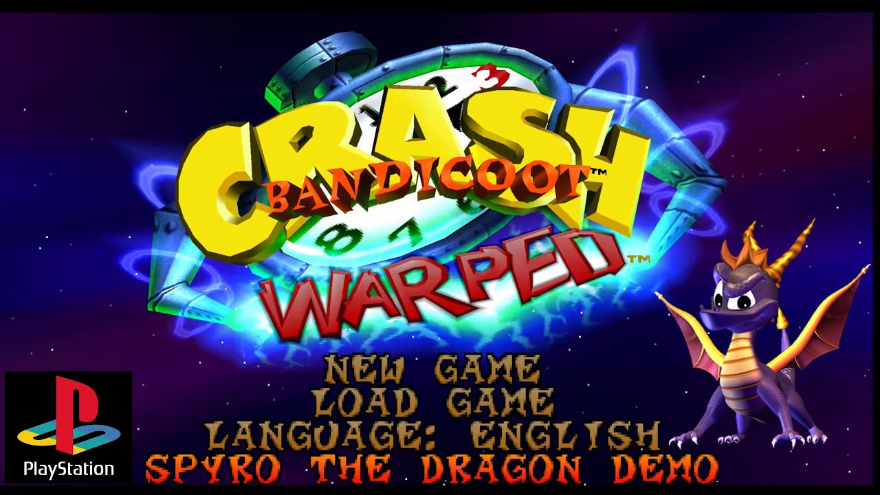 Crash Bandicoot 3: Warped (PlayStation) Playable: Spyro The Dragon - Demo