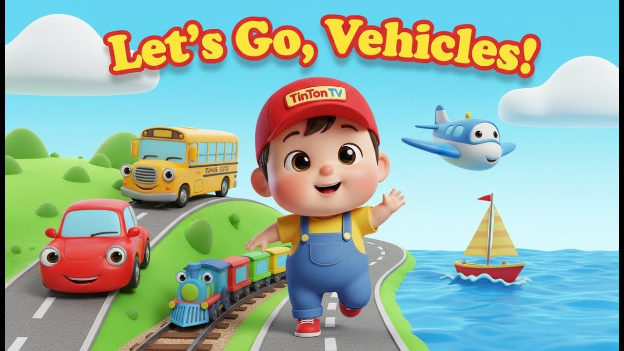 Let’s Go, Vehicles! 🚗🚆✈️ | Fun Vehicle Song for Kids | Learn Transport Sounds | TinTon TV