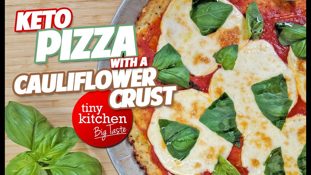 Keto Pizza with a Gluten-Free Cauliflower Crust (Margherita Pizza) // Tiny Kitchen Big Taste