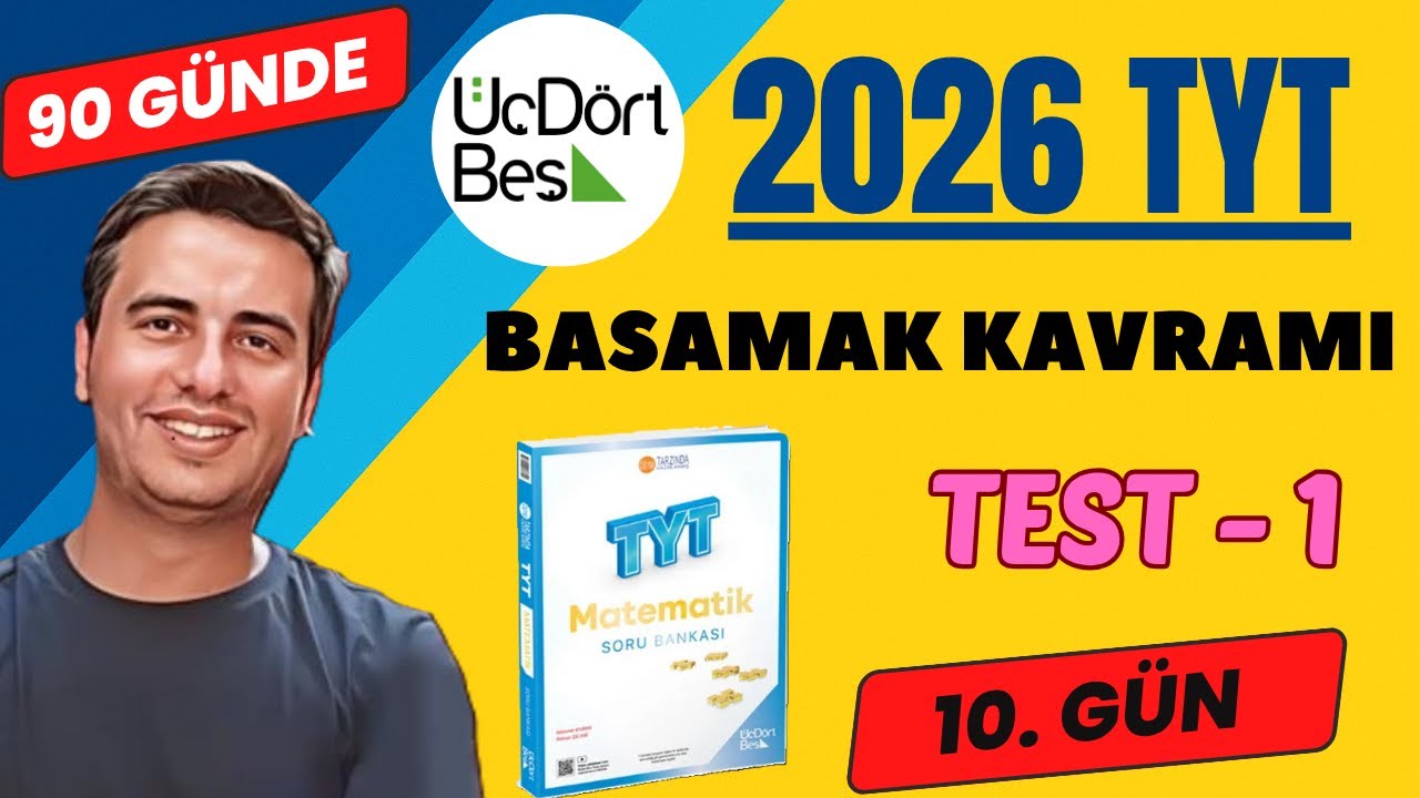 BASAMAK KAVRAMI | TEST-1 | 10. GÜN | 90 GÜNDE 345 TYT MATEMATİK ÇÖZÜMLERİ | 2026 #345tyt