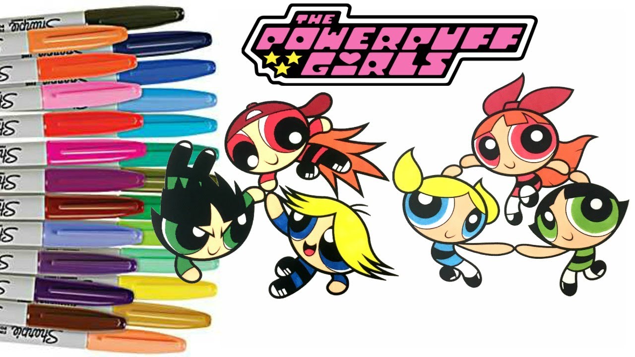 Powerpuff Girls Coloring Book Bubbles Blossom Buttercup Rowdyruff Boys Boomer Brick Butch PPG vs RRB