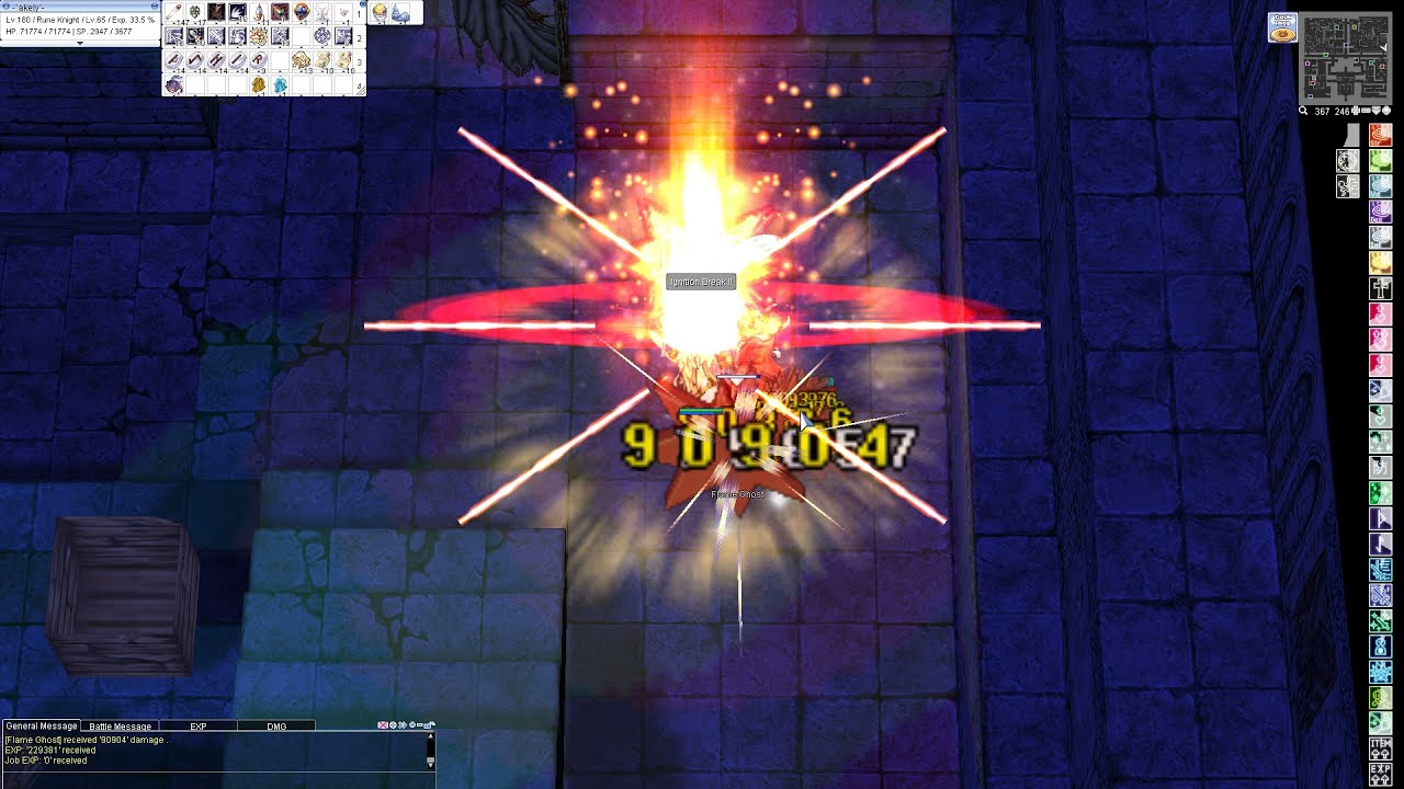 [iRO Chaos] Abyss Glast Heim Rune Knight Critical Leveling 