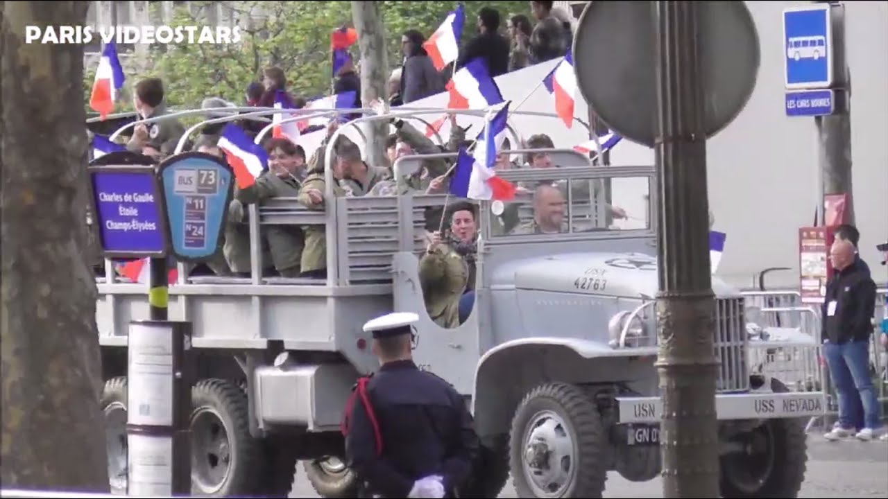 Défilé de troupes & véhicules de la seconde guerre mondiale @ Paris 8 mai 2025 Cérémonie 1939 / 1945