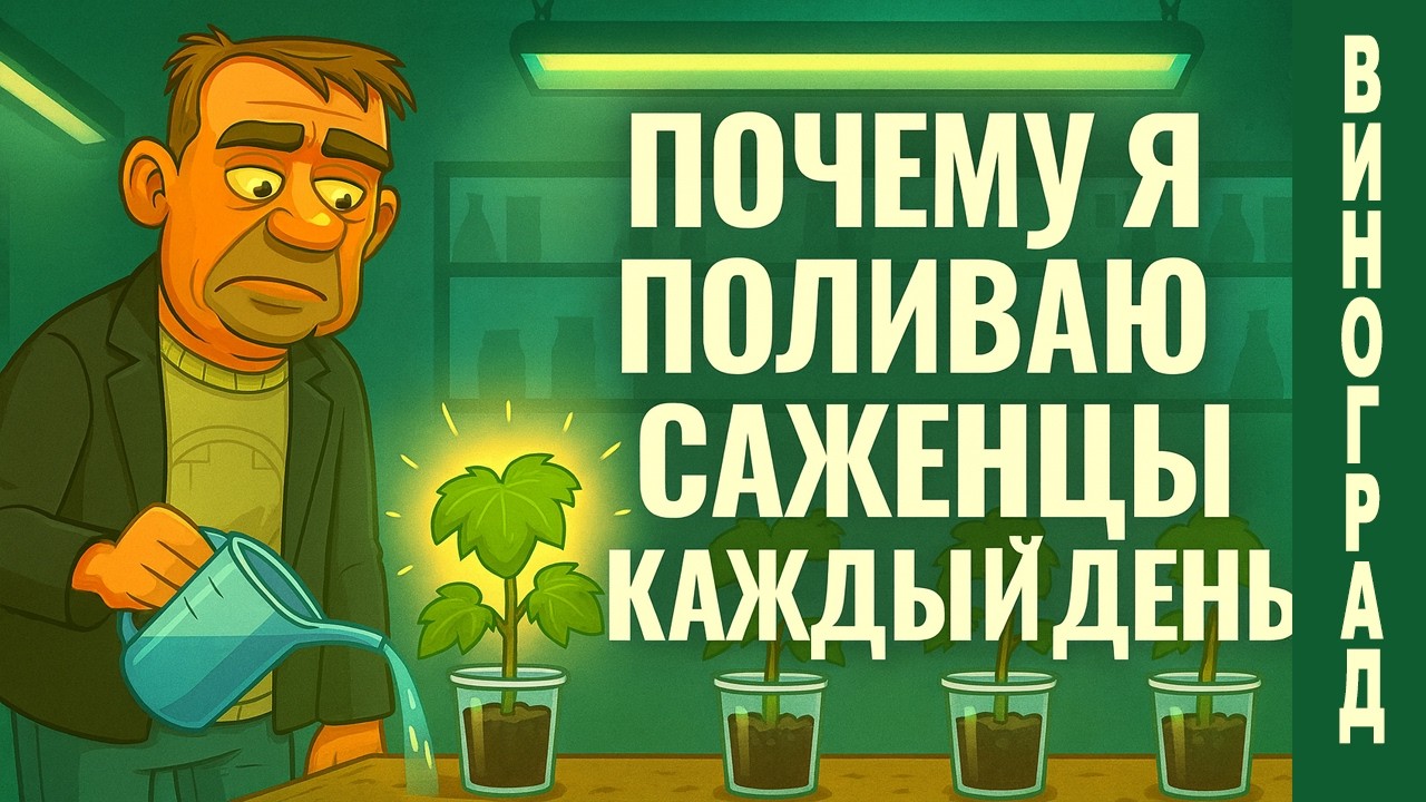 🍇 Главный СТРАХ ВИНОГРАДАРЕЙ. Как поливать ВЕГЕТИРУЮЩИЕ САЖЕНЦЫ, чтобы не сгнили и не погибли корни?
