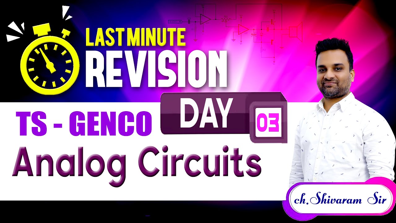 TS GENCO II Last Minute Revision II Analog Circuits || Day - 03 || SAIMEDHA KOTI - HYD