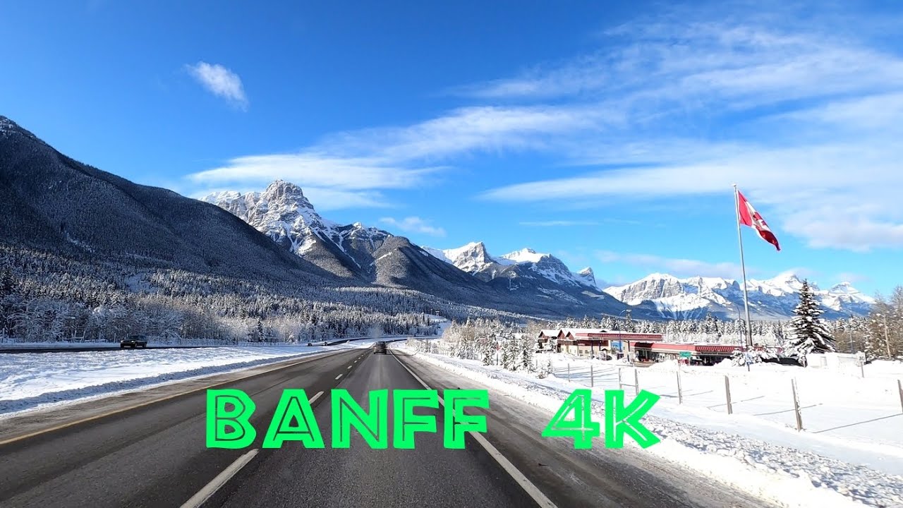 Banff - Driving in winter, Alberta, Canada
