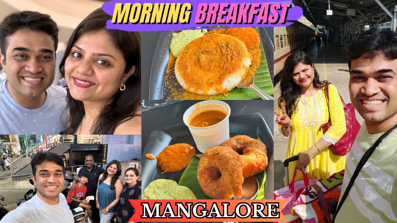 Morning Breakfast In Mangalore | Mangalore To Mumbai Train Journey |Konkani Family Ganesh Kini Vlogs