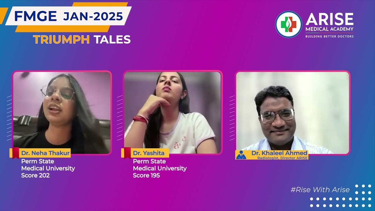 Arise Triumph Tales | Dr Neha & Dr Yashita with Dr Khaleel | Arise Medical Academy
