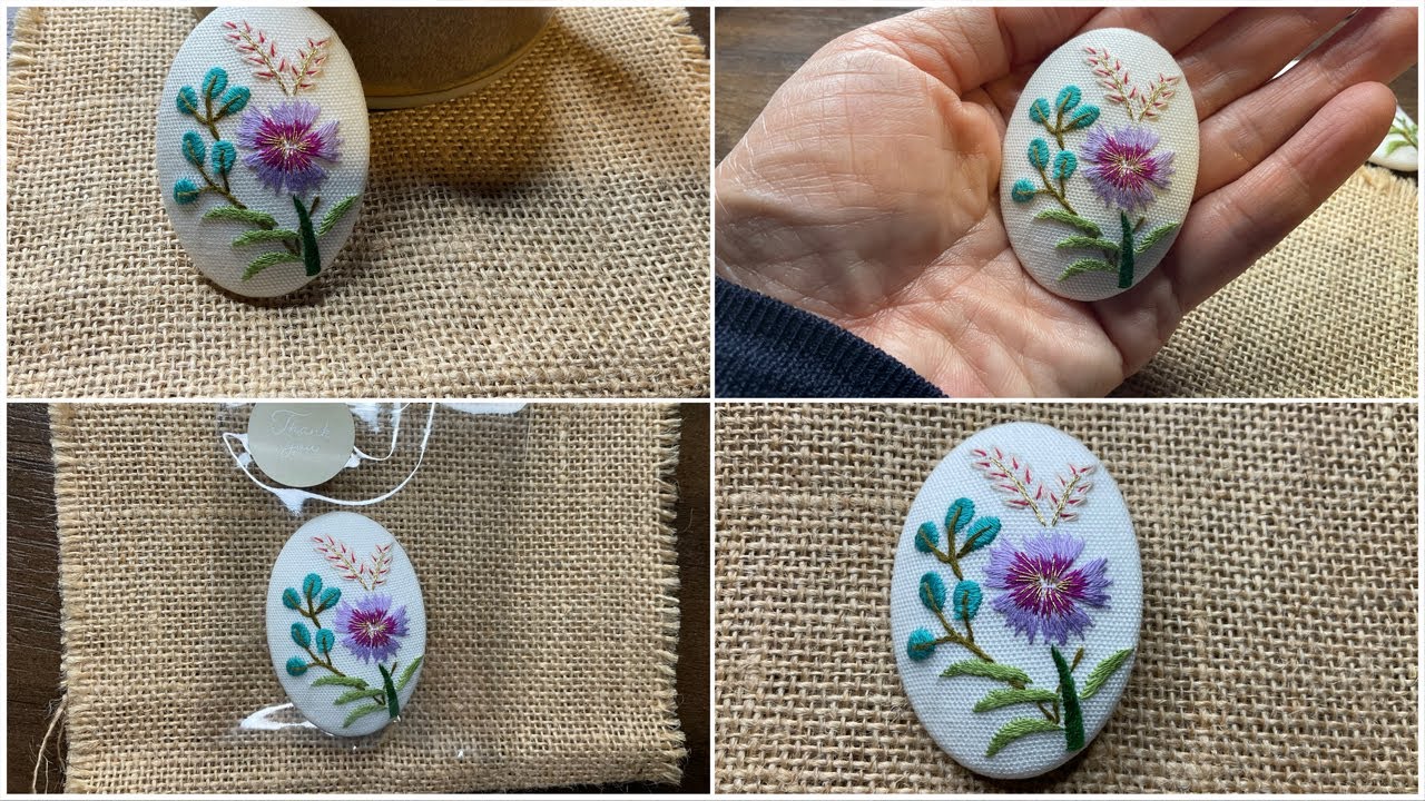 DIY手工制作//串珠饰品的制作//手工刺绣胸针的做法//日本刺绣// Japanese Embroid // DIY Embroid Brooch