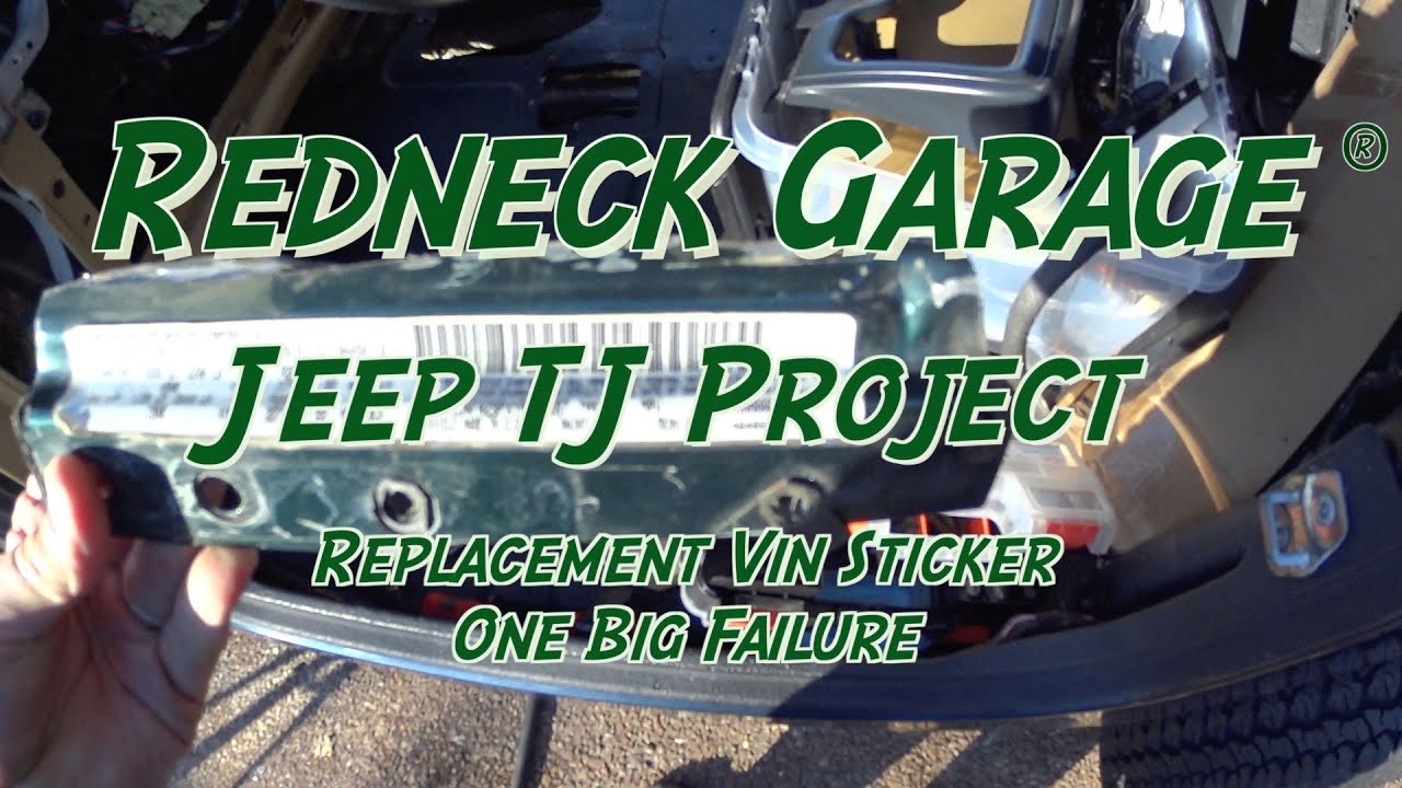 Jeep Wrangler TJ Project - Vin Tag - vehiclevinstickers - Sux