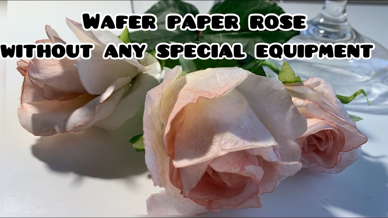 WAFER PAPER ROSE without any special equipment.Make a realistic rose fast