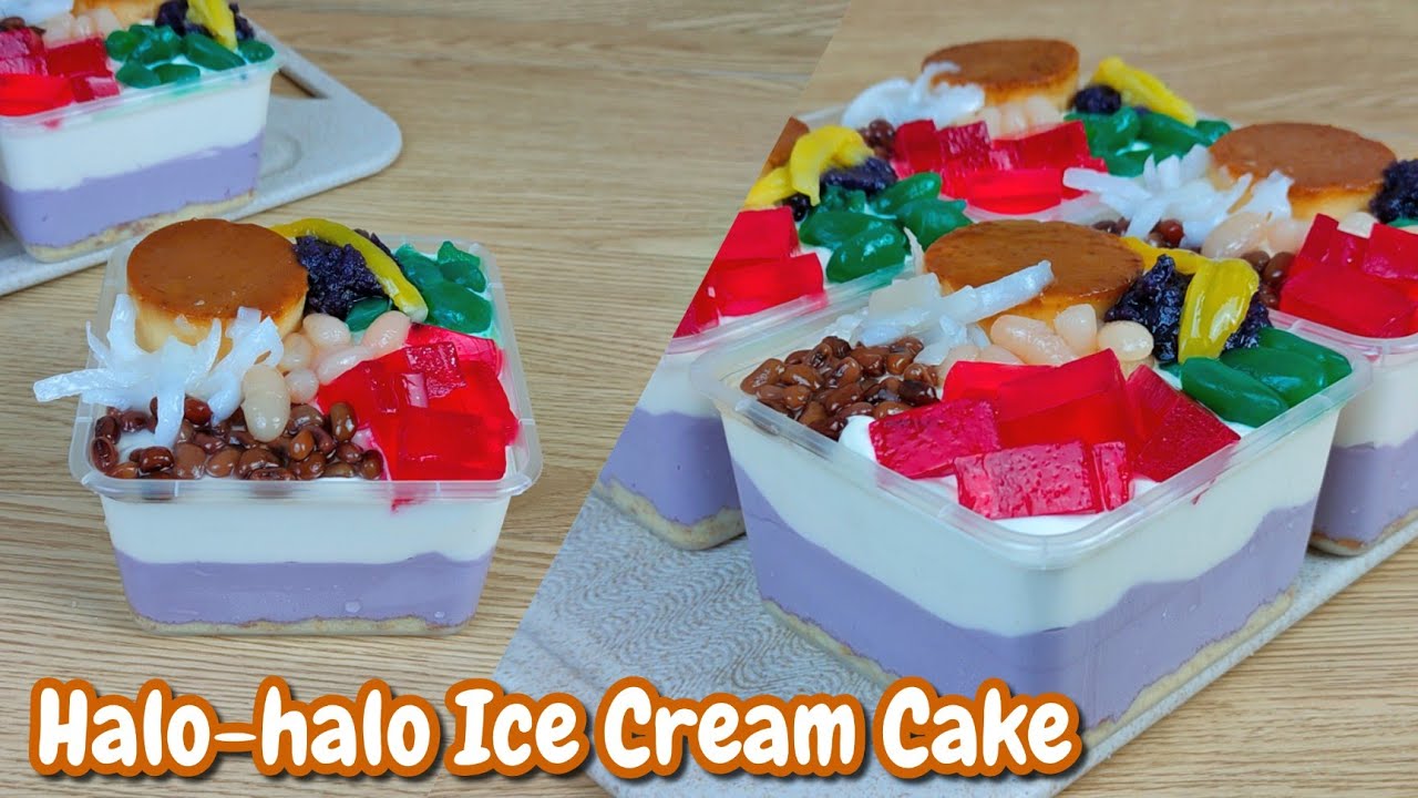 Halo-Halo Cheese Cake Float | Halo Halo Ice Cream Cake - No Hand Mixer! No Machine! Craevings