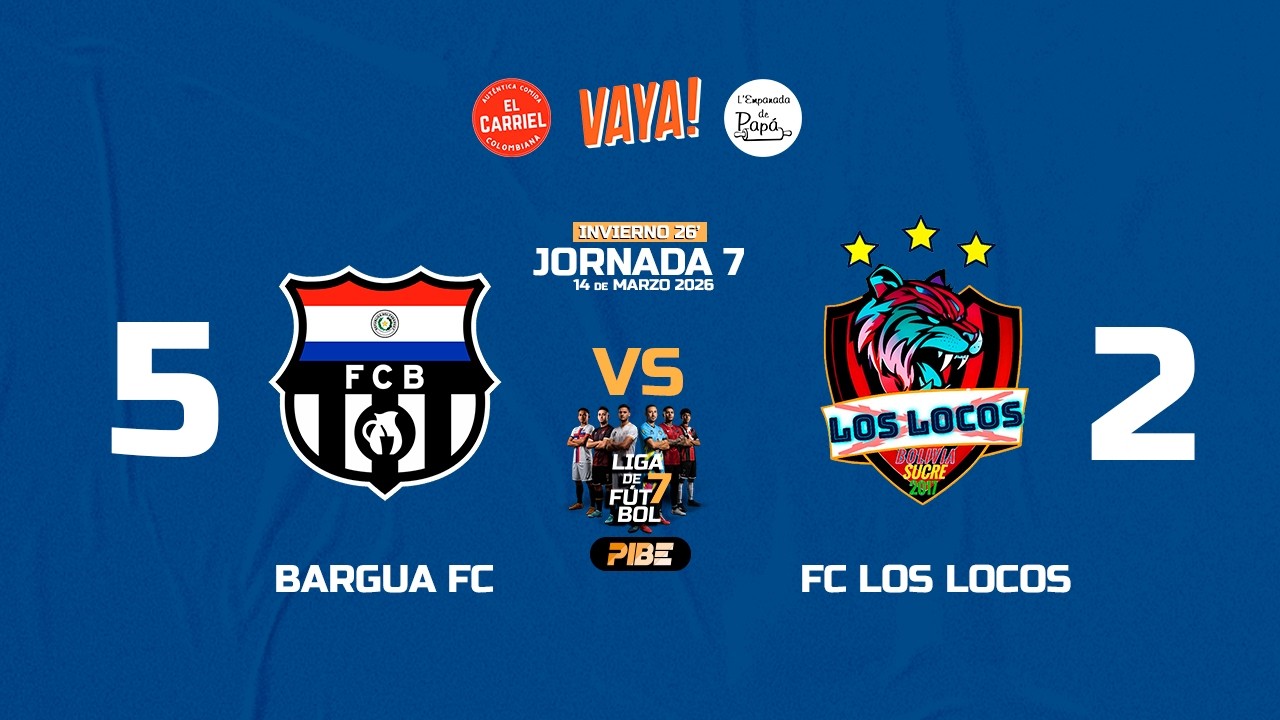 Bargua FC 5 • FC Los Locos 2 l Jornada 7 Ligas PIBE 🟠⚫️ Invierno 2026