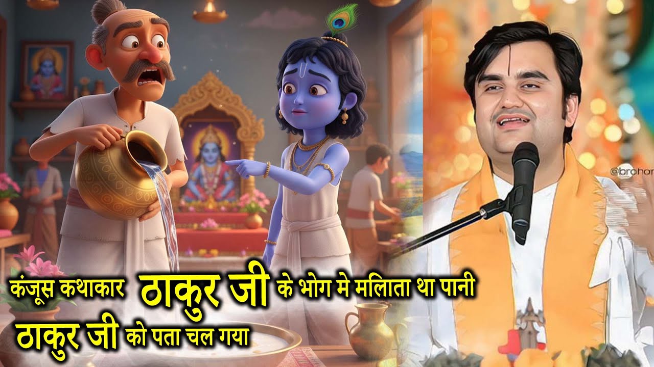 कंजूस कथाकार ठाकुर जी के भोग मे मिलाता था पानी ठाकुर जी को पता चल गया || Indresh Ji Maharaj|| Bhakti